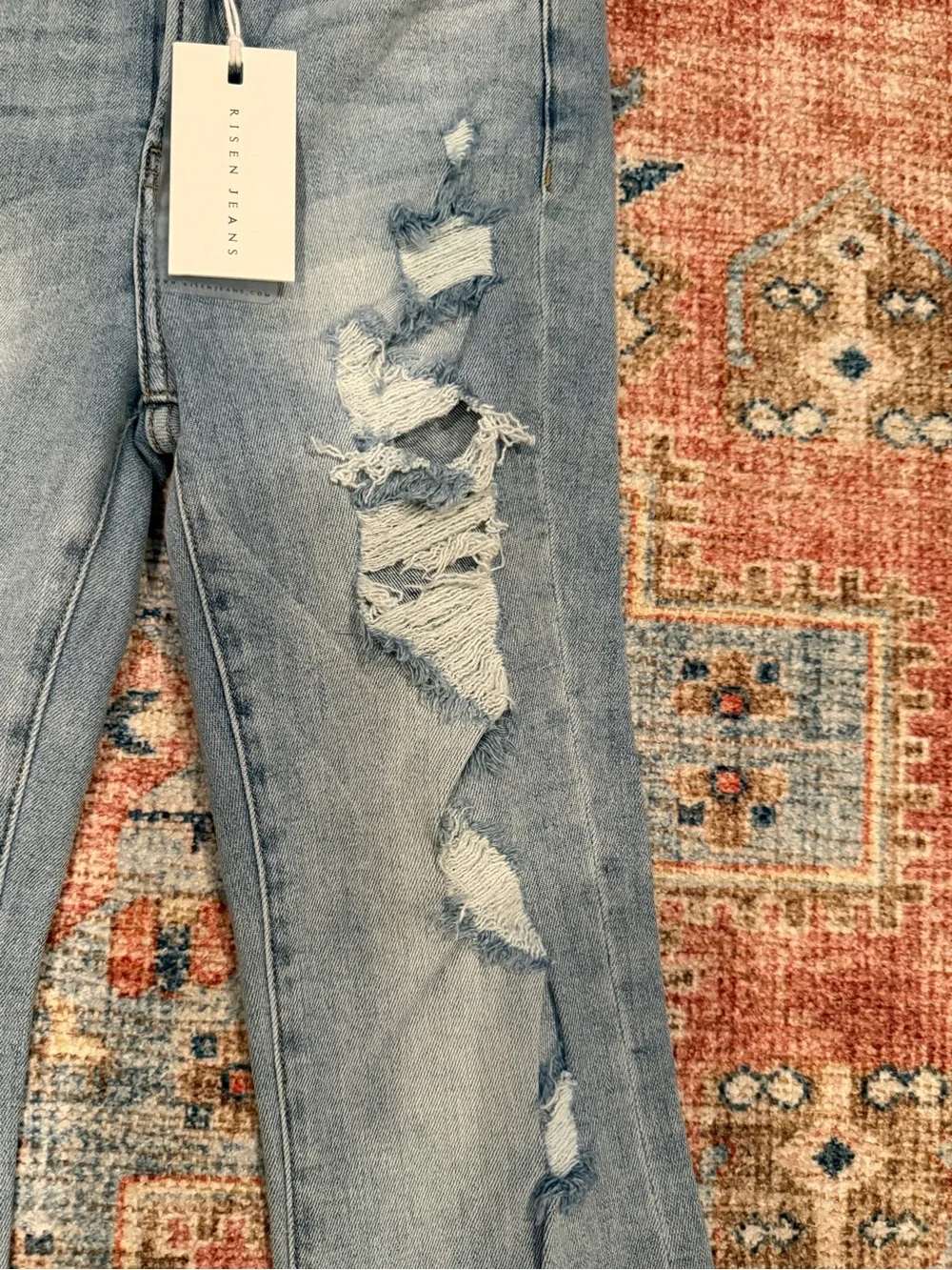 Distressed Light Blue Women's Flared Jeans